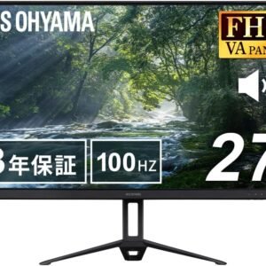 【Amazon.co.jp限定】 アイリスオーヤマ モニター 27インチ Full HD(1920×1080) 国内サポート VAパネル スピーカー内蔵 100Hz フリッカー軽減 非光沢タイプ ディスプレイ HDMI ブラック DT-IF275S-B