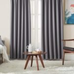 Hansleep カーテン 1級遮光 4枚セット 幅100cm丈110cm グレー 断熱 防寒 防音 省エネ 厚手 無地 おしゃれ 洗える リビング用 (カーテン2枚・レース2枚)