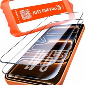 TORRAS フィルム For iPhone 17 Pro Max ガラスフィルム 航空宇宙ガラス 周り浮きゼロ 9H+硬度 米軍MIL規格 全面保護 10倍強化 極細ベゼル対応 ラウンドエッジ 超簡単貼り付け ワンプル(Just One Pull) ガイド枠付き 気泡レス 指紋防止 サラサラ 落下・破損防止 2枚セット 6.9インチ いphone17pro max 用 保護フィルム GlassGo Ultra