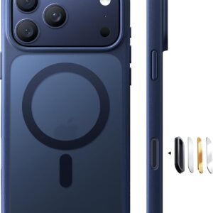 TORRAS iPhone 17 Pro 用ケース 【米軍進化耐衝撃・高性能Magsafe対応】指紋防止 黄変防止 米軍保護工学 マグネット搭載 衝撃吸収 頑丈 カメラコントロールボタン付き ストラップホール 半透明 Guardian-Mag ブルー