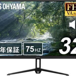 【Amazon.co.jp限定】 アイリスオーヤマ モニター 32インチ Full HD(1920×1080) 国内サポート ADSパネル スピーカー内蔵 100Hz フリッカー軽減 非光沢タイプ ディスプレイ HDMI ブラック DT-IF325S-B