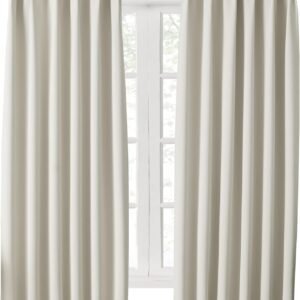 Hansleep カーテン 1級遮光 2枚組 ベージュ 幅100cm丈190cm 小窓 断熱 防寒 防音 省エネ 厚手 無地 おしゃれ 洗える 寝室 リビング用 (ベージュ, 幅100cm×丈190cm)