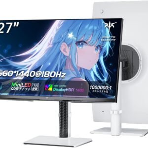 KTC 27インチ Mini LED QD 量子ドット ゲーミングモニター| WQHD 2560×1440 * 180Hz | 1ms | HDR1400 | 148% sRGB | 1152ゾーン | コントラスト比1000000:1 | Adaptive Sync | HDMI2.0*2 DP1.4*1 前後チルト・左右スワベル・高さ調整・ピボット回転 3年間の保証 M27T6