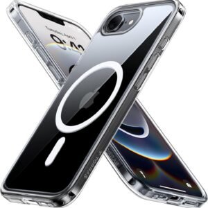 TORRAS iPhone 17e/16e 用 ケース【透明度爆上がり・高强力マグネット】Magsafe対応 2026 透明 耐衝撃 指紋防止 黄ばみなし 米軍MIL規格認証 マグセーフ対応 指紋防止 滑り止め ワイヤレス充電 レンズ保護 ストラップホール付き スマホケース iPhone17e/16e 用カバー se4 6.1インチ Guardian-Mag クリア