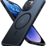 TORRAS iPhone 14/13 用 ケース【米軍進化耐久性・高精密 Magsafe対応】マグネット搭載 耐衝撃 ワイヤレス充電 半透明 マット 黄ばみなし ストラップホール付き マグセーフ対応 ブラック
