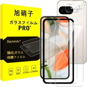 対応 Google Pixel 9A フィルム ピクセル9a レンズフィルム 【2枚ガラスフィルム+2枚レンズ保護+ガイド枠】 指紋認証対応 Google pixel9a 5G 強化ガラス 液晶 保護 硬度9H 自動吸着 気泡ゼロ 指紋防止 超高質感 SENTM-4PX9A
