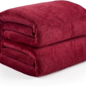 Hansleep 毛布 シングル 冬用 ブランケット 130x165cm マイクロファイバー 柔らかく肌触り フランネル 洗える 静電防止 四季適用 (130x165,レッド)