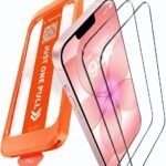 TORRAS For iPhone 17e ガラスフィルム 航空宇宙ガラス 周り浮きゼロ 10H+硬度 米軍MIL規格 全面保護 10倍強化 極細ベゼル対応 ラウンドエッジ 超簡単貼り付け ワンプル(Just One Pull) ガイド枠付き 気泡レス 指紋防止 サラサラ 落下・破損防止 2枚セット ガラス アイフォン17e 用 保護フィルム 6.1インチ GlassGo Ultra