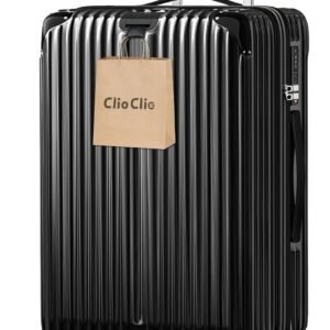 [ClioClio] スーツケース キャリーケース キャリーバッグ 拡張機能付 超軽量 静音 鏡面加工 【360度回転 & 取り外す可能】 ABS+PC 耐衝撃 防盗ファスナー TSAローク搭載 旅行 ビジネス 出張 (ブラック, Lサイズ（7泊~長期旅行/100L）)