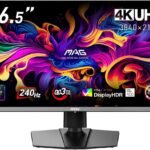 【Amazon.co.jp限定】 MSI QD-有機EL ゲーミングモニター MAG 272UP QD-OLED X24 26.5インチ/4K UHD/QD-OLEDパネル/240Hz/0.03ms（GTG）/ハードウェアブルーライトカット/DisplayHDR True Black 400/AIビジョン/HDMI2.1/DP 1.4a/USB Type-C/高さ調整/メーカー3年保証