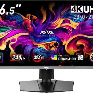 【Amazon.co.jp限定】 MSI QD-有機EL ゲーミングモニター MAG 272UP QD-OLED X24 26.5インチ/4K UHD/QD-OLEDパネル/240Hz/0.03ms（GTG）/ハードウェアブルーライトカット/DisplayHDR True Black 400/AIビジョン/HDMI2.1/DP 1.4a/USB Type-C/高さ調整/メーカー3年保証