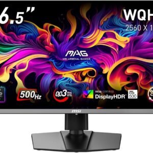 【Amazon.co.jp限定】 MSI QD-有機EL ゲーミングモニター MAG 272QP QD-OLED X50 26.5インチ/WQHD/QD-OLED/500Hz/0.03ms（GTG）/24.5インチモード搭載/HDMI2.1/DP1.4a/DisplayHDR True Black 500/縦横回転・高さ調整/ピボット/AIビジョン/3年保証