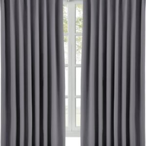 Hansleep カーテン 1級遮光 幅100cm×丈185cm 2枚組 グレー 断熱 防寒 防音 省エネ 厚手 無地 おしゃれ 洗える 寝室 リビング用 (グレー, 幅100cm×丈185cm)