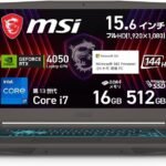 MSI ゲーミングノートPC Thin 15 B13V GeForce RTX 4050 Core i7-13620H Office搭載 15.6インチ メモリ 16GB SSD 512GB リフレッシュレート144Hz Windows11 Thin-15-B13VE-6112JP