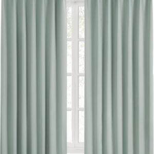 Hansleep カーテン 1級遮光 幅100cm丈80cm カルダモングリーン 断熱 防寒 防音 省エネ 厚手 無地 おしゃれ 洗える リビング用 (カルダモングリーン, 幅100cm×丈80cm)