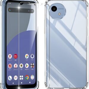 対応 Aquos wish 4 ケース クリア 黄変防止 + Aquos wish 4 SH-52E ガラスフィルム 柔軟 Aquoswish4 ケース 耐衝撃 ガラスフイルム保護付き 指紋防止 落下防止 耐衝撃 ガラスフイルム保護付き 指紋防止 落下防止 耐久性 JCJC-TPUW4