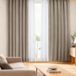 AIFY カーテン 4枚セット 1級 遮光 小窓 ドレープカーテン UVカット 形態記憶加工済み 断熱 節電対策 昼夜目隠し 保温 おしゃれ 洗える 洗濯機対応 (カーテン2枚 レース2枚) 幅150cm x 丈200 cm キャメル