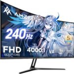 Amzfast ゲーミングモニター 27インチ 240Hz/1ms MPRT/4000:1コントラスト/VAパネル/曲面/HDR/Adaptive Sync/1920x1080/フリッカー防止/ブルーライト低減/100x100VESA/5年保証/AMZG27C1 Pro