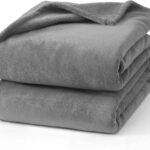 Hansleep 毛布 シングル ブランケット マイクロファイバー 柔らかく肌触り フランネル 洗える 静電防止 四季適用 (140x200,グレー)