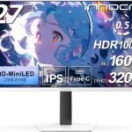 INNOCN QD-MiniLED 4k モニター 27インチ ゲーミングモニター 4K＠160Hz/フルHD＠320Hz切り替え デュアルモニター ホワイト 0.5ms MPCS 非光沢 広色域 無輝点保証対応 (量子ドット/HDR1000/HDMI 2.1×2/DP 1.4×2/USBハブ/Type-C 90W/VESA対応/スピーカー/高さ調整/縦横回転) GA27V1M
