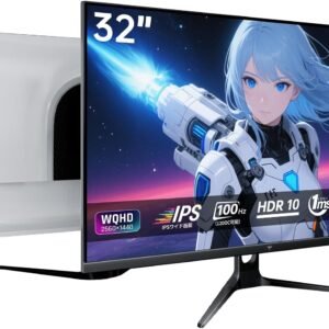 KTC 32インチ モニター WQHD 100Hz(120HzOC可能) IPSワイド画面 350cd/m² 109%sRGB色域ボリューム 99%色域カーバー率 HDR10 ΔE<2 Adative Sync対応 フリッカーフリー アイケア機能 HDMI 2.0×2 DP 1.4×1 チルト可能VESA PC/ゲーム機/ノートPC対応 白い 3年保証 H32D6