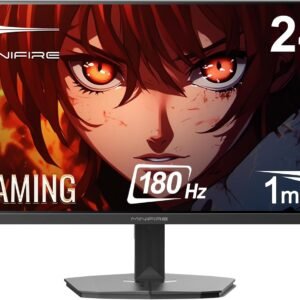 Minifire ゲーミングモニター 24インチ 180Hz 内蔵スピーカー sRGB 110% HDR10 300cd/m² DCI-P3 80% Adaptive Sync FHD 16.7M(8 bits) VESA 75*75mm DP1.4 HDMI ポート (HDMIケーブル付属、MFG24F4S)
