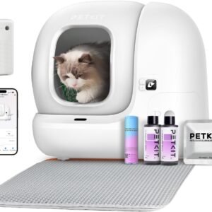 PETKIT 猫 トイレ 自動トイレ オシッコが漏れない アップグレードしたシリンダ スマホ管理 センサー付き 飛散防止 自動清掃 定期清掃 掃除簡単 お留守番 専用APP IOS/Android対応 日本語説明書付き 76L の大容量 自動トイレPURE MAX 2
