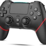 PS4コントローラー【2026年新版·金賞傑作】Onefun ps4 コントローラー 大容量1000mAh Bluetooth無線接続 背面ボタン付き マクロ機能 Turbo自動連射機能 6軸ジャイロセンサー搭載 16時間連続使用 高耐久ボタン イヤホンジャック付き ワイヤレス4コントローラ ー P4/P4 Pro/Slim/PC対応 日本語取扱説明書 （ブラック/レッド）