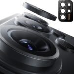 TORRAS For Galaxy S26 Ultra カメラ保護 【撮影もデザインそのまま・曇らない】 レンズカバー アンチグレア 露出オーバー防止 キズ防止 米軍 MIL 規格 宇宙航空素材 黒縁取り 1セット カメラカバー ブラック ZeroLens