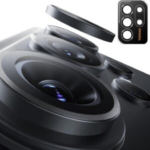 TORRAS For Galaxy S26 Ultra カメラ保護 【撮影もデザインそのまま・曇らない】 レンズカバー アンチグレア 露出オーバー防止 キズ防止 米軍 MIL 規格 宇宙航空素材 黒縁取り 1セット カメラカバー ブラック ZeroLens