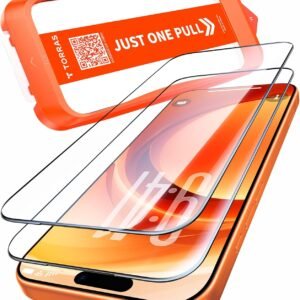 TORRAS フィルム For iPhone 17 Pro ガラスフィルム 航空宇宙ガラス 周り浮きゼロ 9H+硬度 米軍MIL規格 全面保護 10倍強化 極細ベゼル対応 ラウンドエッジ 超簡単貼り付け ワンプル(Just One Pull) ガイド枠付き 気泡レス 指紋防止 サラサラ 落下・破損防止 2枚セット 6.3インチ いphone17pro 用 保護フィルム GlassGo Ultra