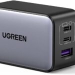 UGREEN Nexode 65W Rapid Charger Type-C【Genuine Product】3-Port【USB-C *2 and USB-A*1】PD3.0 PPS GaNII Foldable Compatible with iPhone 17/16/15/MacBook/iPad/Galaxy/Android/PC/45W/30W, PSE Compliant [Black