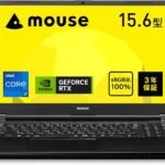 mouse 【3年保証】 ノートパソコン mouse K5 (Core i7-12700H RTX 2050 32GB メモリ 1TB SSD 15.6インチ フルHD Windows 11 動画編集 ビジネス テレワーク) K5I7G50BK3SJW1104AZ