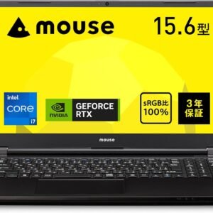 mouse 【3年保証】 ノートパソコン mouse K5 (Core i7-12700H RTX 2050 32GB メモリ 1TB SSD 15.6インチ フルHD Windows 11 動画編集 ビジネス テレワーク) K5I7G50BK3SJW1104AZ
