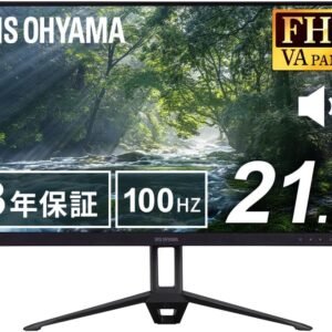 【Amazon.co.jp限定】 アイリスオーヤマ モニター 21インチ Full HD(1920×1080) 国内サポート VAパネル スピーカー内蔵 100Hz フリッカー軽減 非光沢タイプ ディスプレイ HDMI ブラック DT-IF215S-B
