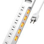 エレコム 電源タップ 6個口 3m 雷ガード 個別スイッチ ほこりシャッター付 耐熱 PSE技術基準適合 ホワイト T-K6A-2630WH