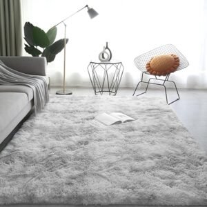 ラグマット カーペット 約2畳 おしゃれな北欧風シャギーラグ 全厚約5cm 洗えるラグ 極厚毛足約4cm ふわっとした手触り 防音絨毯 厚手じゅうたん 滑り止め付き オールシーズン快適に使用 長方形 ROCYJULIN（ライトグレー 160*200cm ）