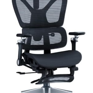 人体工学チェア オフィスチェア フットレスト付 3Dヘッドレスト 6Dアームレスト 背面高さ調節 座面スライド 自動ランバーサポート リクライニング135° 静音キャスター 耐荷重150kg ブラック