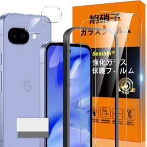 対応 Google Pixel 9A ガラスフィルム Google Pixel9A ガイド枠付き 指紋防止 【2* フ ィルム + 2* レンズ保護フィルム+ 1*ガイド枠付き+ 1*クリーニングツール】国産旭硝子材質 Google Pixel9 A 薄型 強化ガラス ピクセル 9a 保護 高光沢 液晶 GooglePixel9A ケース 9H硬度 厚さ0.26mm超薄型 高透過率 気泡なし SENXLL-Pixel 9AG05