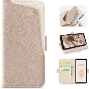 適用 xperia 10 vi ケース 手帳型 エクスペリア10 vi ケース 財布型 カバー カードポケット付き so-52e ケース 全面保護 so52e ケース 手帳型 カード収納 横置きスタンド機能 高級PUレザー おしゃれ 上質な手触り 擦り傷防止(アプリコット)