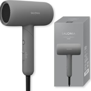 SALONIA サロニア スムースシャイン ドライヤー 大風量 速乾 軽量 ヘアドライヤー グレー【Amazon.co.jp限定】