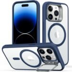 【レンズスタンド内蔵】ESR iPhone14Pro ケース MagSafe 対応 スタンド付き 角度調整可能 耐衝撃 米軍MIL規格 いphone14pro ケース 3WAY置き HaloLock搭載 カメラリング 傷防止背面 ストラップホール付き アイフォン14pro 用 ハイブリッド磁気対応 6.1インチ クリア_ブルー Classic Series