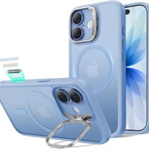 【デザイン受賞シリーズ！】ESR iPhone 17 ケース MagSafe対応 3倍米軍MIL規格 カメラボタン付き 隠しスタンド 調整可能 ワイヤレス充電 エアガードコーナー 耐衝撃 傷防止 軽量 マグネットスマホケース 高耐久性 Qi2.2対応 最大25W高速充電 いphone17ケース アイフォン17専用Classicシリーズ(ライトフロストブルー)