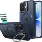 【デザイン受賞シリーズ！】ESR iPhone 17 ケース MagSafe対応 3倍米軍MIL規格 カメラボタン付き 隠しスタンド 調整可能 ワイヤレス充電 エアガードコーナー 耐衝撃 傷防止 軽量 マグネットスマホケース 高耐久性 Qi2.2対応 最大25W高速充電 いphone17ケース アイフォン17専用Classicシリーズ(フロストブルー)