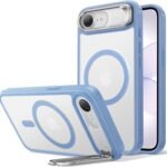 【デザイン受賞シリーズ！】ESR iPhone 17e ケース iPhone16e用 MagSafe対応 4倍米軍MIL規格 カメラ保護 隠しスタンド 調整可能 ワイヤレス充電 エアガードコーナー 耐衝撃 傷防止 軽量 マグネットスマホケース 高耐久性 Qi2.2適用 最大25W高速充電 phone17eケース アイフォン17e/16e専用Classicシリーズ(フロストブルー)