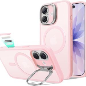【デザイン受賞シリーズ！】ESR iPhone 17 ケース MagSafe対応 3倍米軍MIL規格 カメラボタン付き 隠しスタンド 調整可能 ワイヤレス充電 エアガードコーナー 耐衝撃 傷防止 軽量 マグネットスマホケース 高耐久性 Qi2.2対応 最大25W高速充電 いphone17ケース アイフォン17専用Classicシリーズ(フロスト桜ピンク)