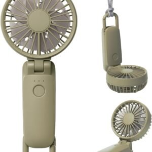リズム(RHYTHM) ハンディファン 2025 大風量 静音 3WAY (手持ち 首掛け 卓上) [国内メーカー] 風量5段階 Type-C対応 カラビナ＆ストラップ付き 小型 携帯扇風機 Silky Wind Mobile 3.2 グリーン 9ZF040RH05
