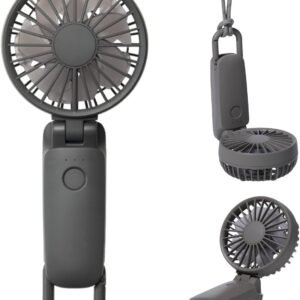 リズム(RHYTHM) ハンディファン 2025 大風量 静音 3WAY (手持ち 首掛け 卓上) [国内メーカー] 風量5段階 Type-C対応 カラビナ＆ストラップ付き 小型 携帯扇風機 Silky Wind Mobile 3.2 ダークグレー 9ZF040RH82