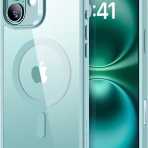 ESR iPhone 16 ケース【カメラコントロール・Magsafe対応】 傷に強い背面 ワイヤレス充電 ストラップホール付き iPhone16 ケース 耐黄変 耐衝撃マグネット いphone16対応 HaloLock搭載 ハイブリッド磁気アイフォン16 クリア_みどり