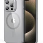 【米軍MIL規格・Magsafe対応】ESR iPhone 15 Pro ケース ワイヤレス充電対応 耐黄変 耐衝撃 ストラップホール付き エアガードコーナーいphone15pro ケース 傷に強い背面 傷防止 指紋防止 滑り止め iPhone15Pro ケース 磁気スマホケース Classicシリーズ（クリア_グレー）